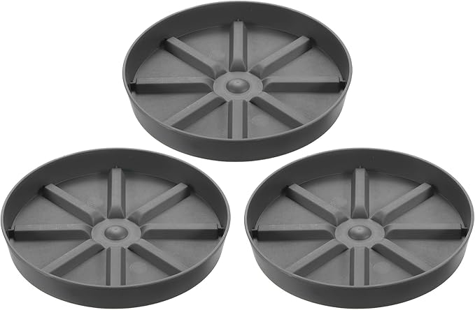PATIKIL Plant Pot Saucers 9 Inch, 3 Pack Plastic Round Plant Pot Thicker Flower Drip Tray for Indoor Outdoor, Gray