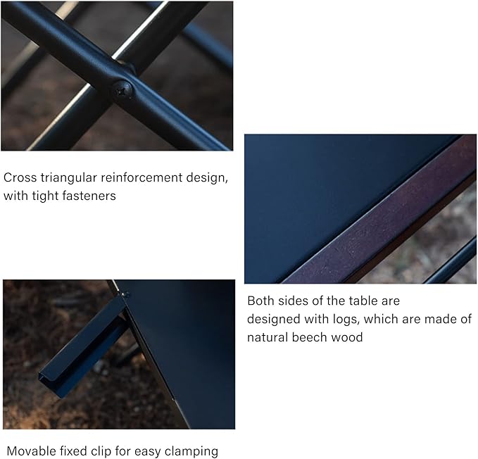 Folding Camping Table, Portable Picnic Table Outdoor Table with Hanging Side Pipe, Sturdy Lightweight Picnic Table with Storage Bag, Camping Accessories for Home Picnic BBQ Garden Cooking