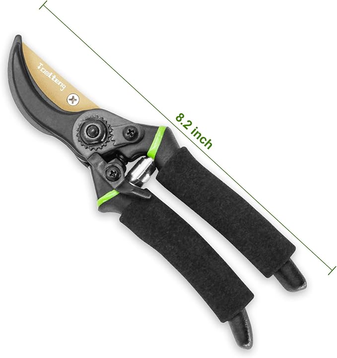Premium Titanium Bypass Pruning Shears, Heavy Duty Ultra Sharp Garden Scissors, Professional Hand Pruners, Tree Trimmers, Hedge Clippers, Garden Shears and Rose Clippers Tools for Gardening