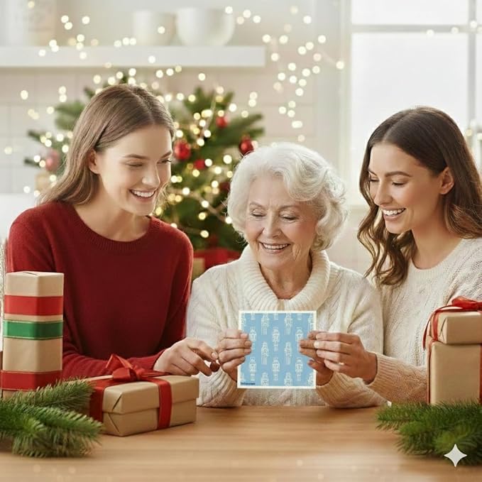 Christmas Holiday Swedish Dishcloth, Reusable Paper Towel, Super Absorbent Cellulose Sponge, Washable Kitchen Cleaning Cloth (Frosted Nutcrackers - 1 Pack)