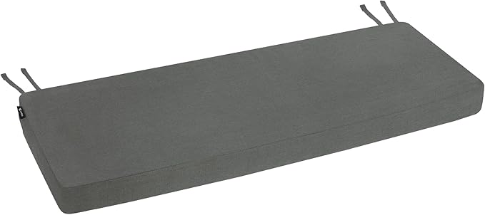 Favoyard Outdoor Bench Cushion 54 x 16 Inch Rainproof Patio Furniture Cushions 3-Year Color Fastness Garden Settee Porch Pads with Ties, Dark Gray