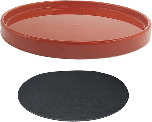 Ceramic Plant Saucer Pot Tray 12.5 Inch, Planter Saucers 6 7 8 9 10 11 12 15 Inch, Durable Sturdy Flower Drainage drip Water Tray for Glazed Pots Base (12.5 Inch- Red Terracotta)