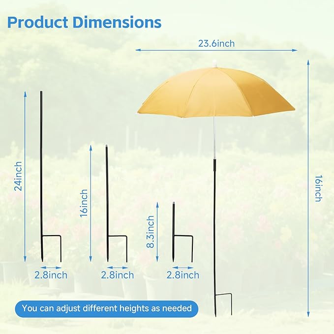 2 Pack Plant Umbrellas for Outdoor Plants with One Storage Bag, 23.6" Sun Shade Cover for Gardens/Patio/Succulents, Blocks 70% Sunlight, Prevents Leaf Burn & Overheating