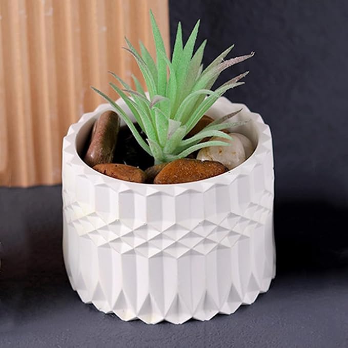 Storage Boxes with Lids - Concrete Round Stripe Molds for Storage and Candle Holders (Set of S)
