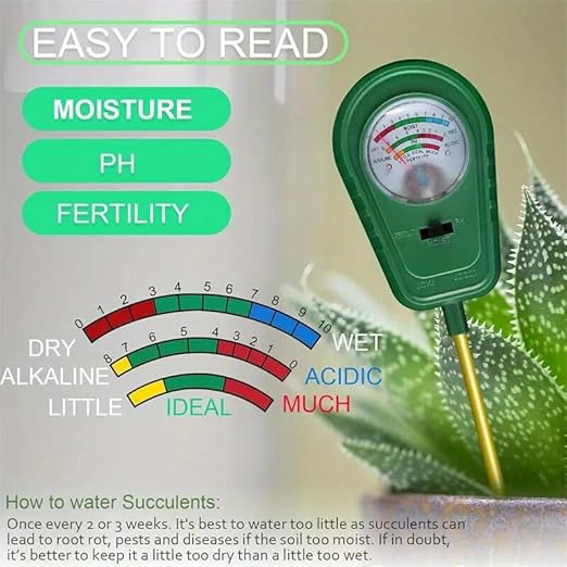Soil Test Kit, 3-in-1 Soil Moisture Meter, Soil pH and Nutrient Meter, Soil Tester Simultaneously Display Results for Garden, Lawn, Farm Indoor & Outdoor Plants