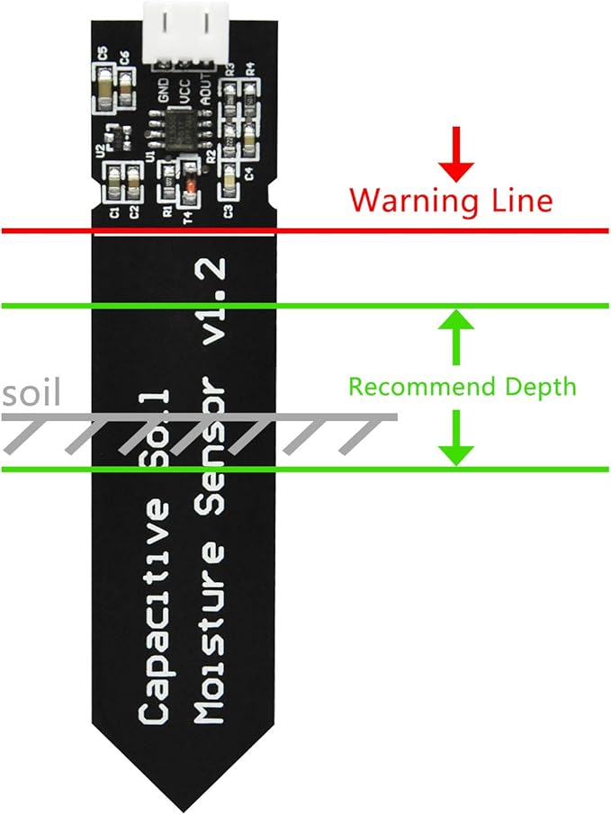 Gikfun Capacitive Soil Moisture Sensor Corrosion Resistant for Arduino Moisture Detection Garden Watering DIY (Pack of 2PCS) EK1940