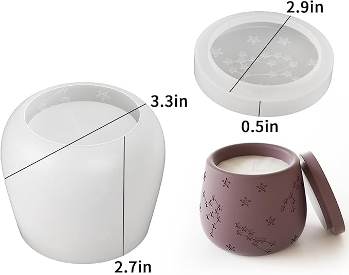 Zodiac Silicone Jar Molds with Lid, Star Design Candle Holder Container Storage Resin Concrete Molds, Constellation Box Succulent Pot Jewelry Holder Casting Mould for Decoration Crafting