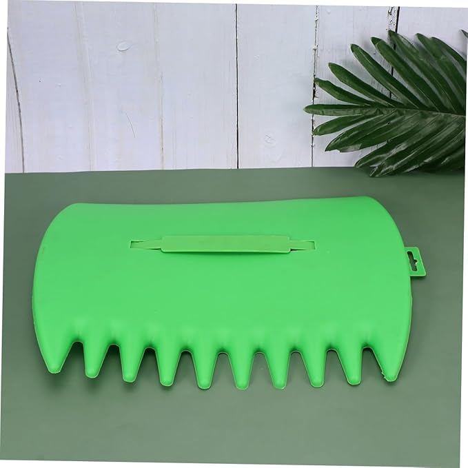 BESTonZON 2pcs Leaves Cleaning Rake and Spade Set for Fallen Leaves Removal Green Hand Tools for Garden and Lawn Care Sturdy Rake Accessories for Yard Maintenance
