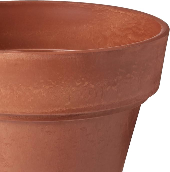 PSW Arcadia Garden Products OT41TC Plastic/Stone/Wood Composite Traditional Pot, No Drainage Hole (Drillable), 16 by 13.5-Inch, Terra Cotta Color, 16 x 13.5