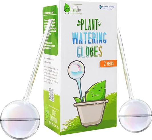 Automatic Plant Watering Globes Self Watering Planter Inserts (Set of 2) | Hands Free Clear Glass Bulbs | Planter Spikes to Support Indoor & Outdoor Plant Health (200ml)