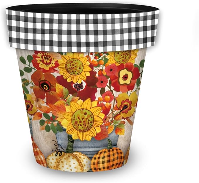 Briarwood Lane Fall Planter 8.5" x 8.5" x 8.5" Autumn Bouquet Small for Fall Planter