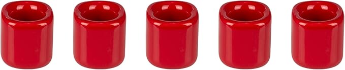 Mega Candles 5 pcs Red 1/2 Inch Diameter Ceramic Chime Ritual Spell Candle Holders, Great for Casting Chimes, Meditation, Rituals, Spells, Vigil, Witchcraft, Wiccan Supplies