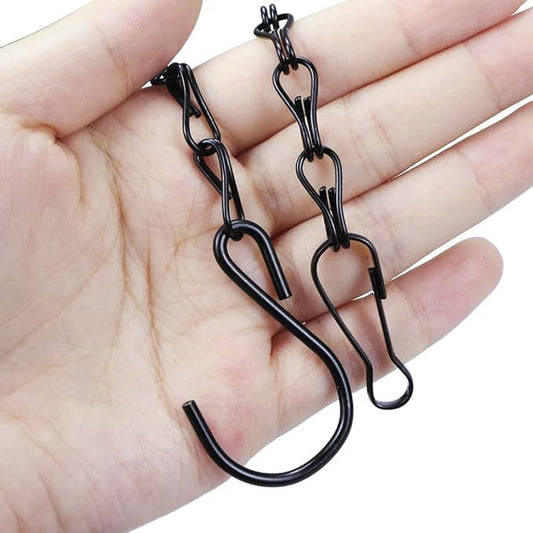 10 Pack Black Hanging Chains for Planters，Lanterns，Bird Feeders，Billboards，Plant Baskets etc， Length 9.5 Inch，Outdoor Indoor Use