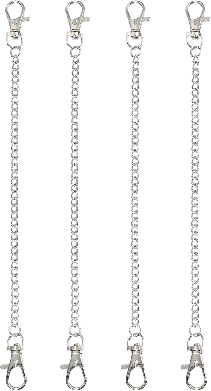 PATIKIL 4Pcs Hanging Chains with Clasp, 9.8 Inch Plant Hangers for Bird Feeders Planters Lanterns Wind Chimes Chalkboards and Ornaments, Silver