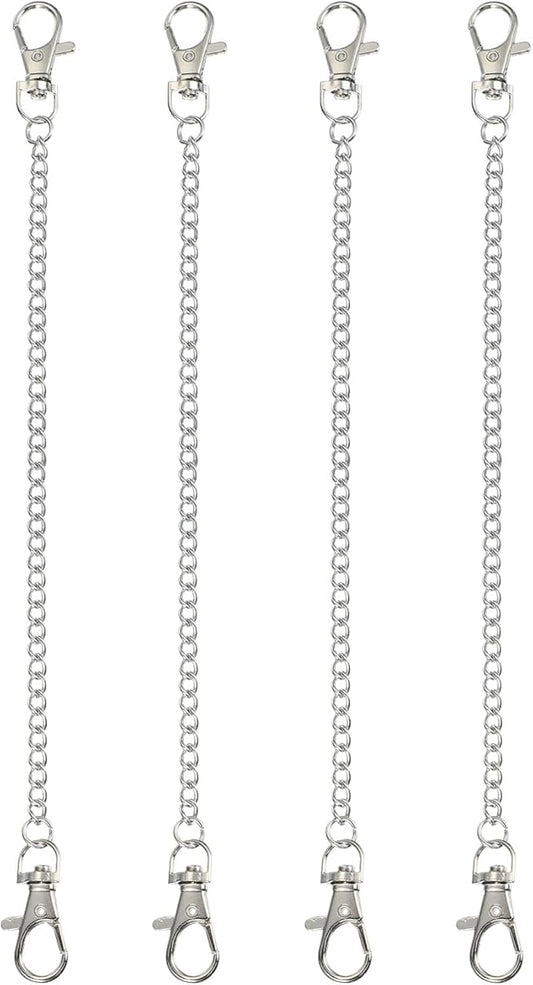PATIKIL 4Pcs Hanging Chains with Clasp, 9.8 Inch Plant Hangers for Bird Feeders Planters Lanterns Wind Chimes Chalkboards and Ornaments, Silver