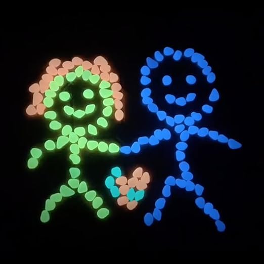 Glow in The Dark Rocks Outdoor, Solar Rocks for Landscaping, Outdoor Decor Glow in The Dark Stones, Glowing Pebbles for Garden Backyard Patio Lawn Fish Tank Aquarium Decor,200pcs Multi,0.6-1.1"