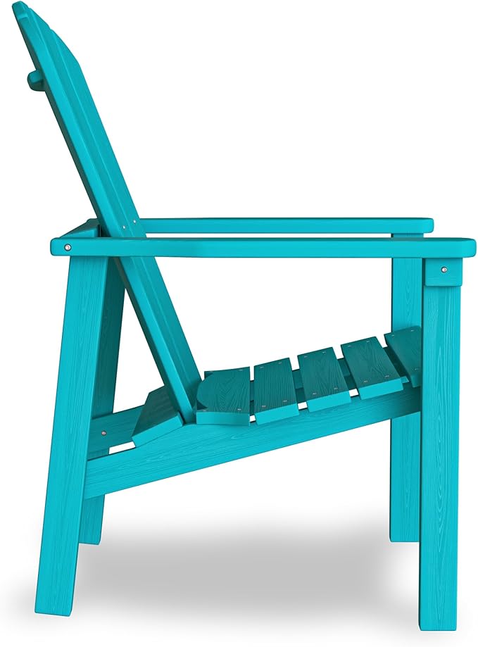 nevilywood Compact Stackable Adirondack Chairs Set of 4, 26.3" Wide HDPE Outdoor Patio Chairs - Durable, Space-Saving Design for Porch, Lawn or Garden, Aruba