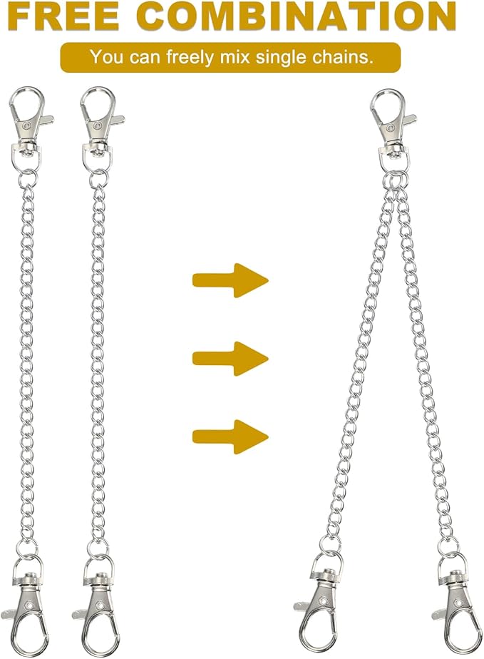 PATIKIL 4Pcs Hanging Chains with Clasp, 19.7 Inch Plant Hangers for Bird Feeders Planters Lanterns Wind Chimes Chalkboards and Ornaments, Silver