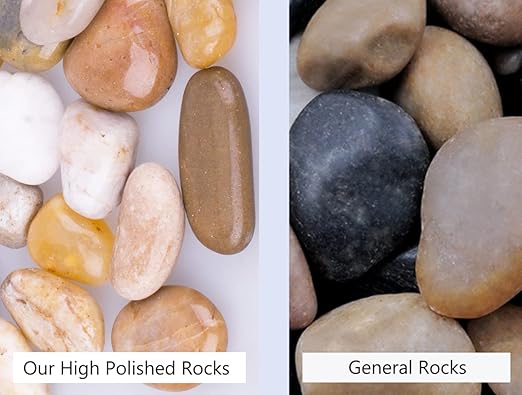6.0 lb Mixed Color River Rock Stones 1~1.5", Natural Decorative Highly Polished Pebbles, Indoor Decorative Stones for Plant, Aquariums, Landscaping, Garden Flower Bed, Vase Fillers