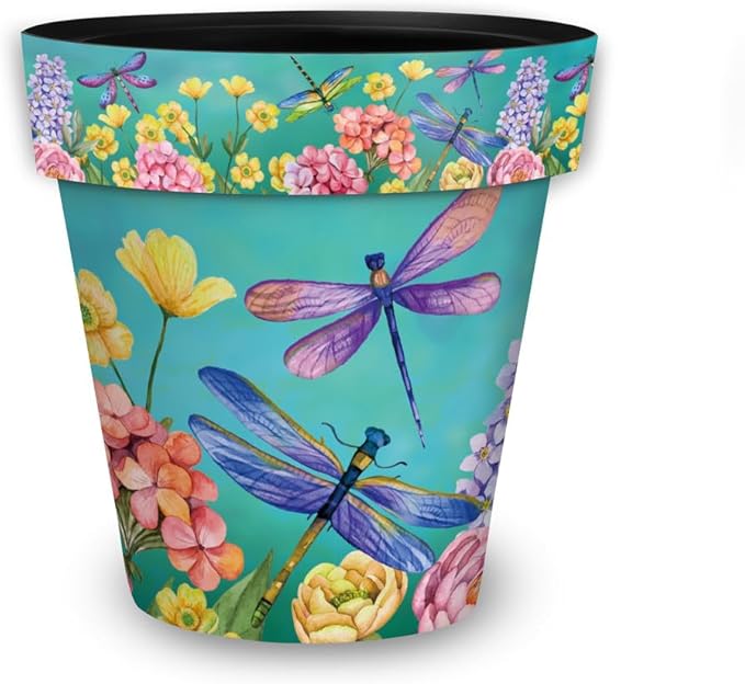 Briarwood Lane Summer Planter 8.5" x 8.5" x 8.5" Dragonfly Garden Small for Summer Planter