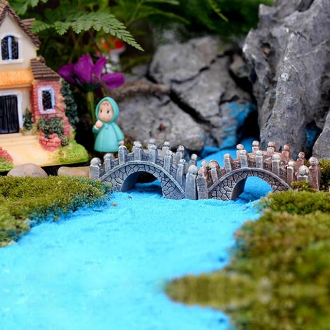 Purple Star Fairy Garden Bridge 11 Pack Mini Bridge for Fairy Garden Accessories Outdoor Small Bridges Miniature Figurines Zen Gardens Terrarium Decor Little Statues Easter Gift Brown