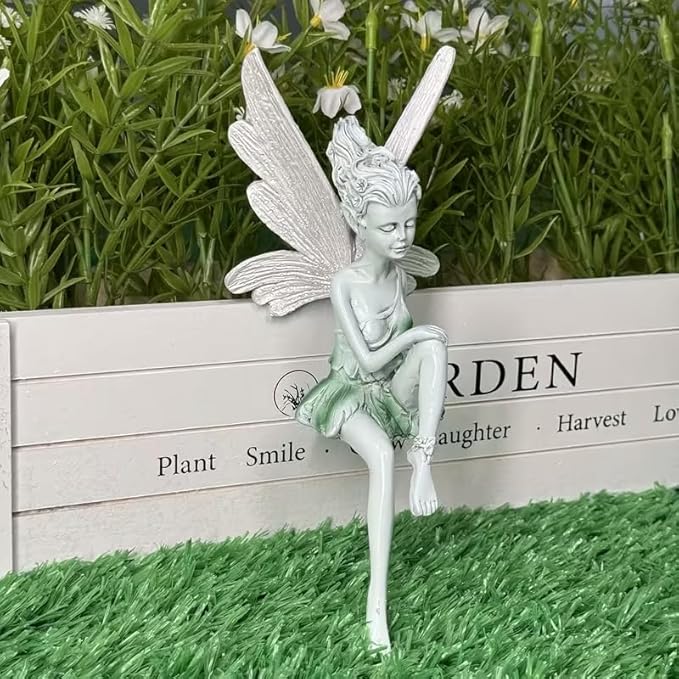 Outdoor Garden Fairy Statue - Realistic Angel Sculpture, Antique Resin Figurine for Lawn, Yard, Patio,Planter, Porch & Home Decor, Perfect Housewarming Gift