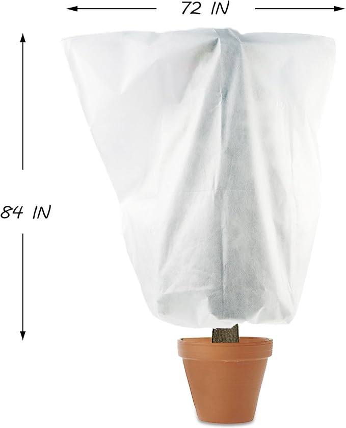 3 Packs Plant Cover, 7 Ft x 6 Ft Frost Winter Protection Tree Wrap Bag, Cold Weather Protection Cloth Cover Outdoor for Growing Season Extension and Freezing Protection
