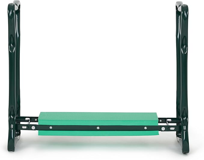 Backyard Expressions Garden Kneeler & Seat – 2-in-1 Garden Stool and Kneeler, Foldable Gardening Bench with Cushioned Pad for Weeding, Planting & Yard Work