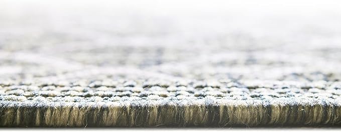 Unique Loom Outdoor Trellis Collection Area Rug - Tribal Trellis (10' x 14' 1" Rectangle, Green/ Natural)
