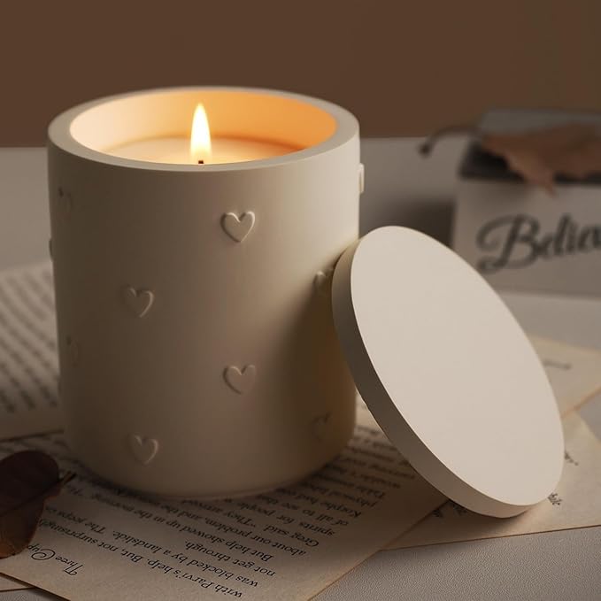 Candle Jar Resin Mold with Lid,Love Heart Resin Casting Mold for DIY Storage Container Candle Holder, Candy Jewelry Container,Home Decor (Heart)