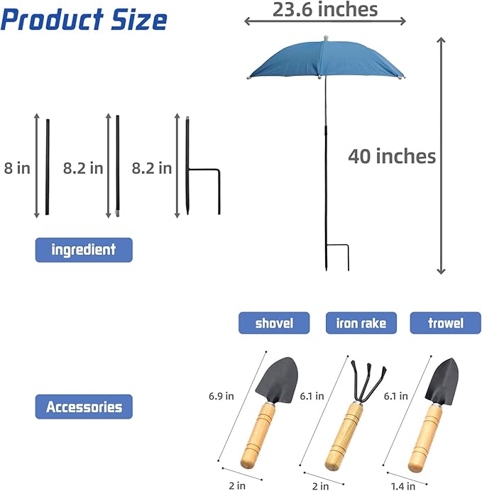 Plant Umbrellas For Outdoor Plants – Adjustable Garden Umbrella For Potted Plants – UV Protection Plant Shades For Outdoor Plants – Easy Installation Sun Shade (with Small Tools)