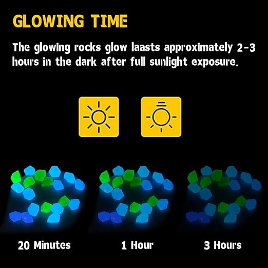 700 PCS Glowing Rocks Luminous Glow Stones Glow in The Dark Rocks for Fish Tank Aquarium Lawn Patio Garden Outdoor Decor and DIY Ideas (Multicolor)