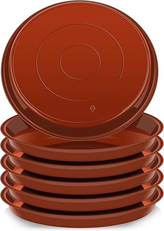 6 Pack of 20 inch Plant Saucer (18 Inch Base), Plant Tray 20 Inch Round, Plant Saucers for Indoors, Plant Trays for Pots, Flower Pot Saucers, Pot Saucers for Planter 16-21" (20", Terracotta)