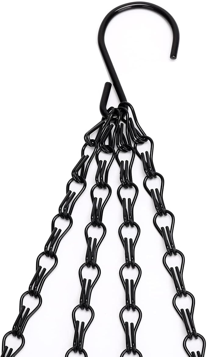 Heybe 20 Inch Hanging Basket Chain, 4 Point Hanging Chains with Hooks for Pot Planters Bird Feeders Lantern Lamp,Extended Hangers for Hanging Badkeys(20Inch, 4 Point)