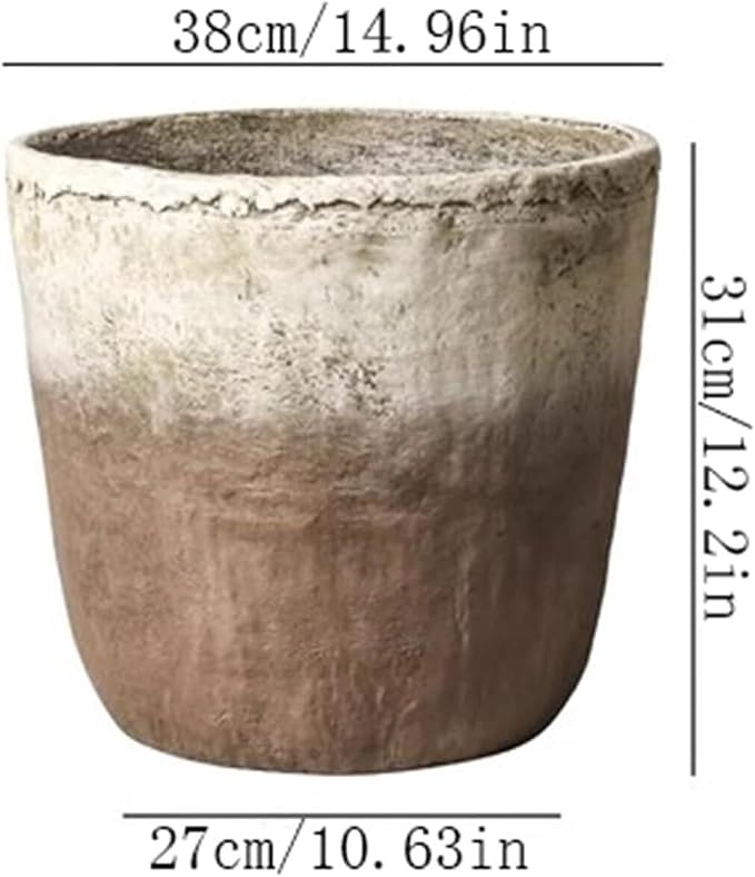 Vintage Plant Pot Flower Pots with Drainage Holes Creative Large Floor Planters Garden Decor(Medium)