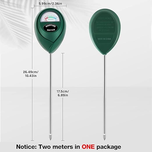 Plant Moisture Meter, Plant Water Meter, Soil Moisture Meter for House Plants for Garden, Lawn, Farm, Indoor & Outdoor Use, No Batteries Required (Green + Black)