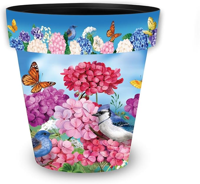 Briarwood Lane Spring Planter 11.75" x 11" x 11" Geraniums in Bloom Medium for Spring Planter