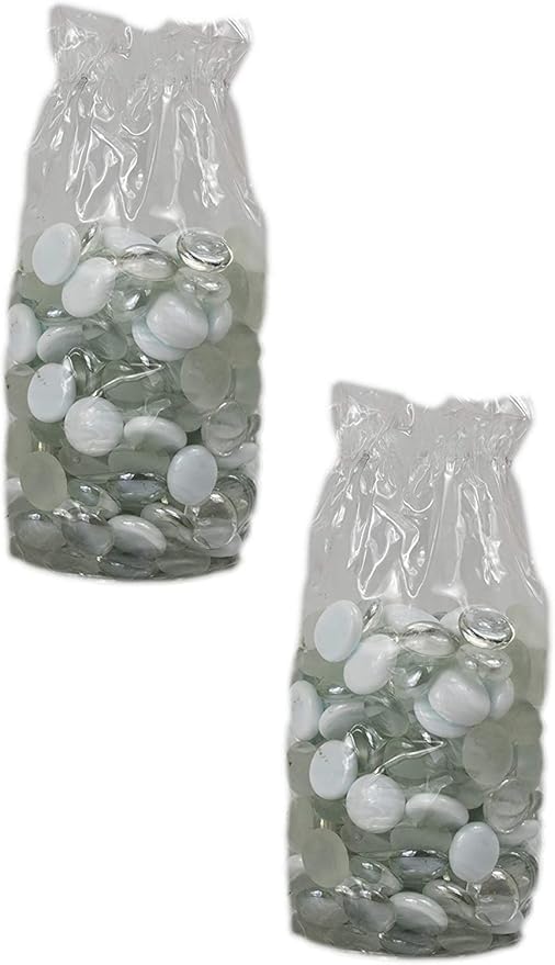 Set of Decorative White and Clear Stones Perfect for Aquariums, Vase Fillers, Table Scatter, Scrapbooking and Much More! Beautiful Gems! (Glacier White)