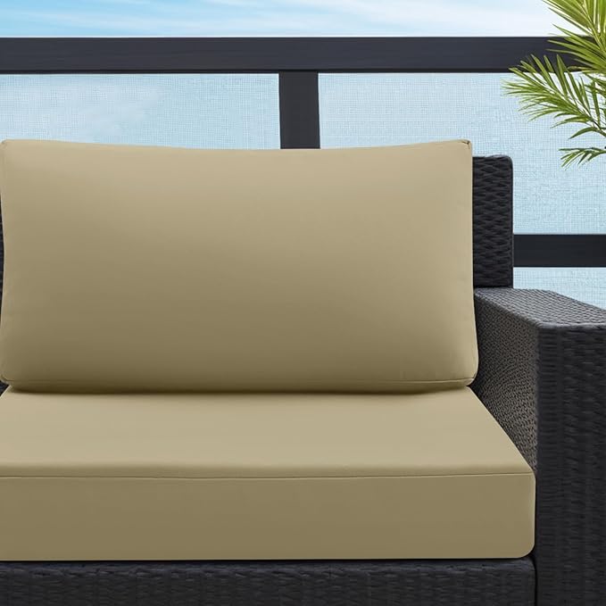 idee-home Outdoor Cushions for Patio Furniture, Waterproof Outdoor Seat Cushion Hampton Bay Deep Seat Replacement Cushions for Garden