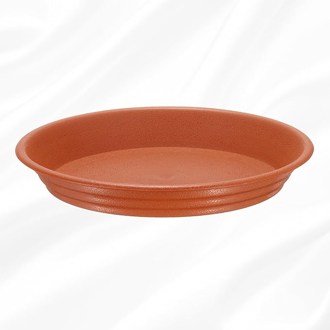 HARFINGTON Plastic Plant Saucer 6.1" Round Drip Trays Flower Pot Saucers Flower Base Bottom Drainage Tray for Indoors Outdoors Planters, Pottery Red