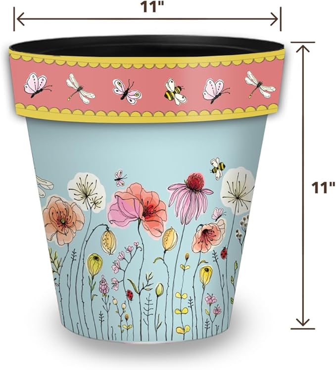 Briarwood Lane Spring Planter 11.75" x 11" x 11" Wildflowers Medium for Spring Planter