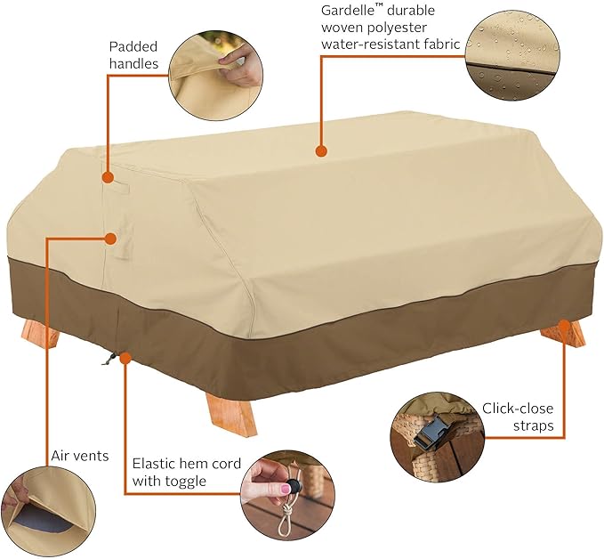 Classic Accessories Veranda Water-Resistant 70 Inch Picnic Table Cover, Outdoor Table Cover