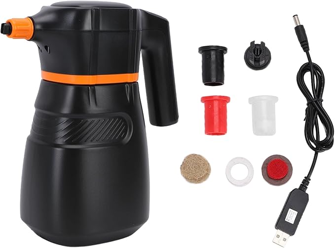 Asixxsix Electric Foam Sprayer, 2L Rechargeable Battery Powered Car Wash Foam Sprayer Pressurized Pump with Accessories for Garden Watering Household Cleaning