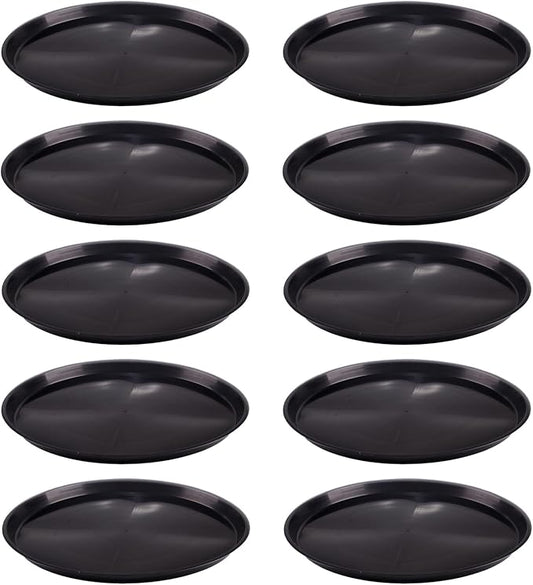 10 Pack Plant Saucer 14 Inches Plant Trays for Pots Plastic Round Drip Trays Flower Pot Saucers Black Planter Water Tray Plant Drainage Tray, Black