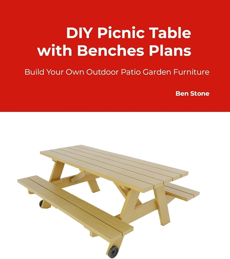 Picnic Table with Benches Plans - Build Your Own Outdoor Patio Garden Furniture