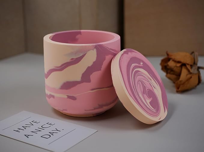 Cup Shape Candle Jar Silicone Mold with Lid, Handmade Storage Bowl Resin Mould, Flower Pot Vase Concrete, DIY Plaster Cast Cement Rings Jewelry Storage Box Mold (High Matte)