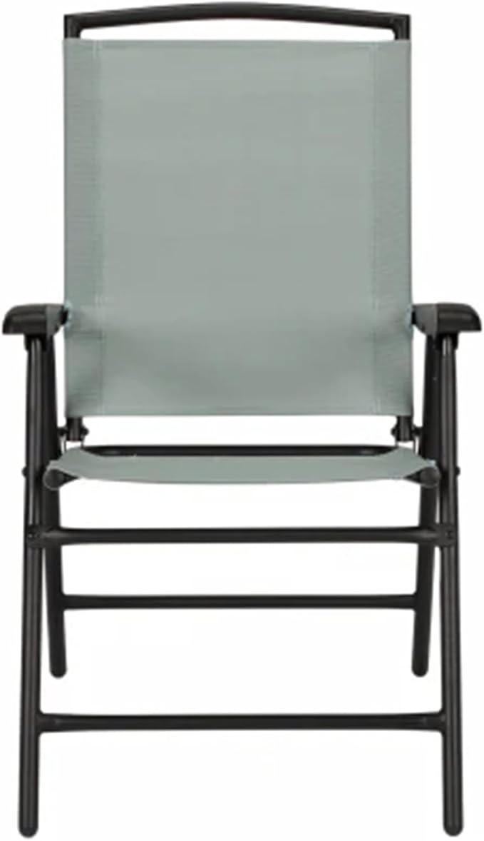 Four Seasons Courtyard Sunny Isles Outdoor Patio Steel Frame Sling Fabric Foldable Dining Chair, Holds Up To 300 Pounds, Green (4 Pack)