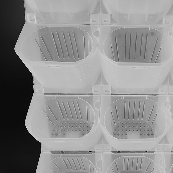 36 Pots Vertical Garden Planter Self Watering Vertical Wall Planter Wall-Mounted Stackable Hanging Planters for Indoor/Outdoor (White)