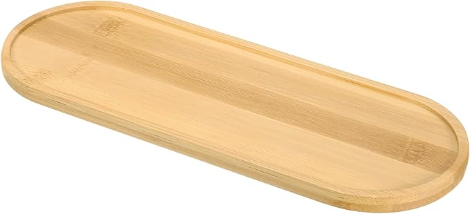 PATIKIL Bamboo Wood Saucer, 11x4 Inch Rectangular Wooden Plant Drainage Tray Bonsai Plants Saucer Succulent Pot for Home Balcony
