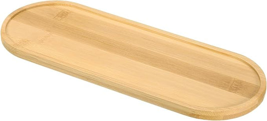 PATIKIL Bamboo Wood Saucer, 11x4 Inch Rectangular Wooden Plant Drainage Tray Bonsai Plants Saucer Succulent Pot for Home Balcony